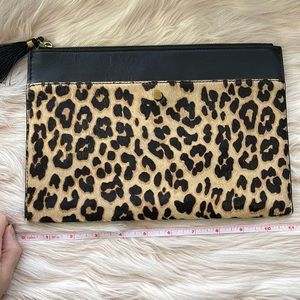 J Crew leopard clutch